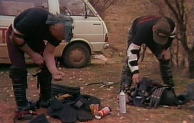 Mad Max 2 stunt man Guy Norris prepares for the cannonball stunt