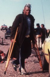 Mad Max 2 stunt man Guy Norris on crutches