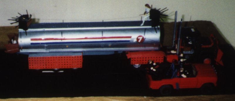 Mad Max 2 Mack Tanker and Red F100 Snake Truck custom models