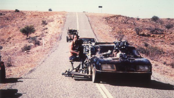Mad Max Interceptor with camera rig attached to the car, from the opening chase sequence to The Road Warrior