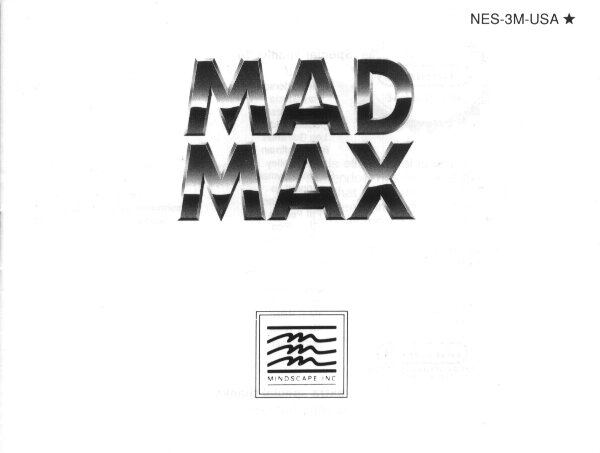 NES Mad Max Manual - Front Cover