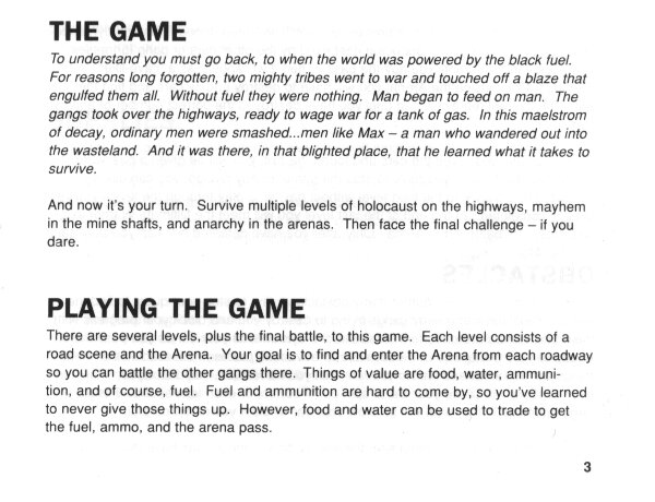 NES Mad Max Manual - Page 3