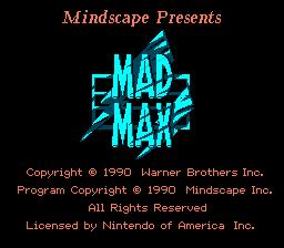 Mad Max game title screen